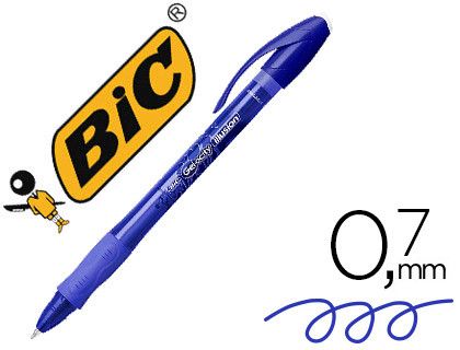 Boligrafo bic gelocity illusion borrable azul punta de 0,7 mm