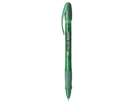 Boligrafo bic gelocity illusion borrable verde punta de 0,7 mm