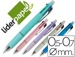 Boligrafo Liderpapel 5 en 1 Azul Negro Rojo Verde 0,7M y Portaminas 0,5Mm
