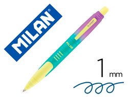 Boligrafo milan compact sunset retractil tinta azul punta 1 mm colores surtidos