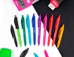 Boligrafo milan p1 retractil 1 mm touch azul blister de 3 unidades