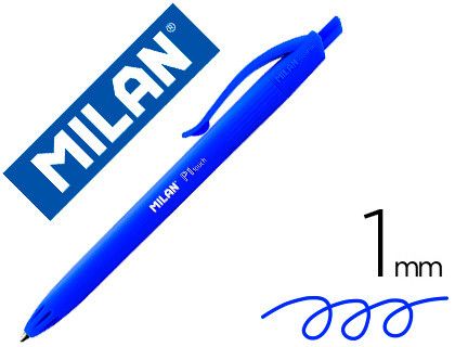 Boligrafo milan p1 retractil 1 mm touch azul