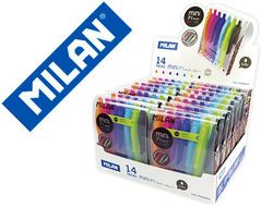 Boligrafo milan p1 retractil 1 mm touch mini estuche de 7 unidades colores surtidos