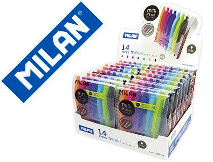Boligrafo milan p1 retractil 1 mm touch mini estuche de 7 unidades colores surtidos