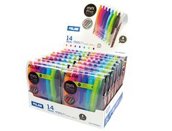 Boligrafo milan p1 retractil 1 mm touch mini estuche de 7 unidades colores surtidos