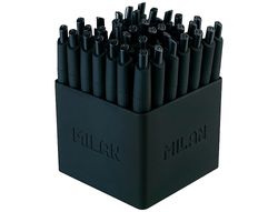 Boligrafo milan p1 retractil 1 mm touch negro expositor de 40 unidades