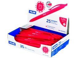 Boligrafo milan p1 retractil 1 mm touch rojo