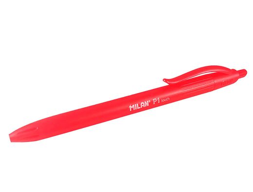 Boligrafo milan p1 retractil 1 mm touch rojo