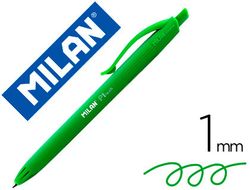 Boligrafo milan p1 retractil 1 mm touch verde