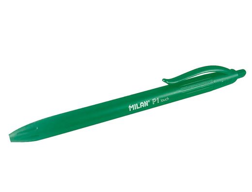 Boligrafo milan p1 retractil 1 mm touch verde