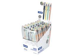Boligrafo milan p1 silver retractil 1 mm estuche de 4 unidades colores surtidos