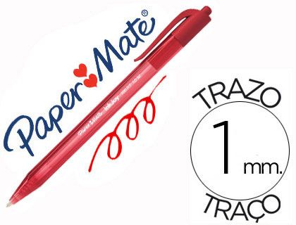 Boligrafo Paper Mate Inkjoy 100 Retractil Punta Media Rojo