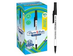 Boligrafo paper mate kilometrico punta 1 mm plastico reciclado 80% color negro