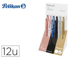 Boligrafo pelikan jazz noble elegance expositor de 12 unidades colores surtidos