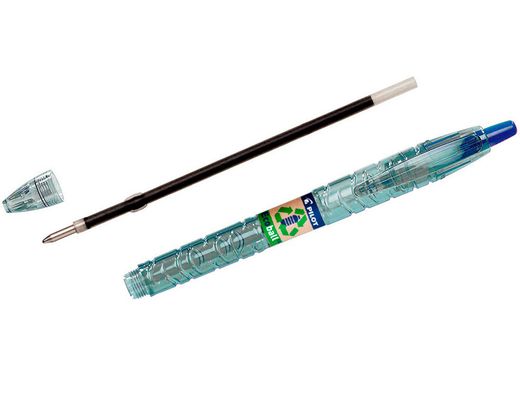 Boligrafo pilot ecoball plastico reciclado tinta aceite punta de bola 1 mm color azul