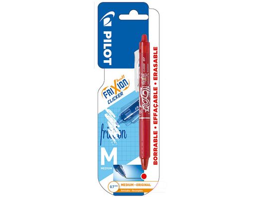 Boligrafo pilot frixion clicker borrable 0,7 mm punta media rojo en blister