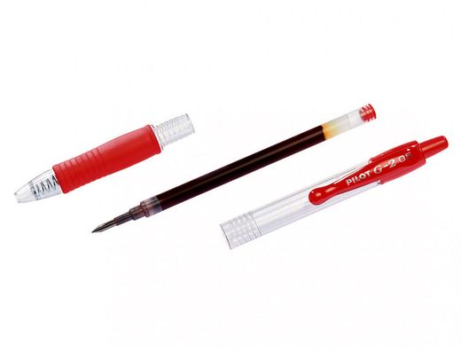 Boligrafo pilot g-2 rojo tinta gel retractil sujecion de caucho en blister