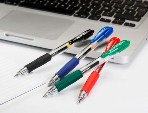 Boligrafo pilot g-2 rojo tinta gel retractil sujecion de caucho en blister