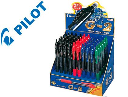 Boligrafo pilot g-2 tinta gel -retractil -sujecion de caucho -expositor de 60 unidades