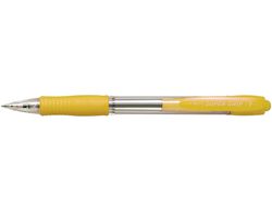 Boligrafo Pilot Super Grip Amarillo -Retractil -Sujecion de Caucho -Tinta Base de Aceite