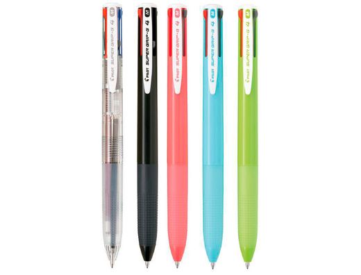 Boligrafo pilot supergrip g 4 colores retractil sujecion de caucho tinta base de aceite cuerpo color negro