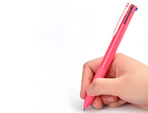 Boligrafo pilot supergrip g 4 colores retractil sujecion de caucho tinta base de aceite cuerpo color rosa