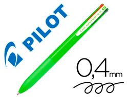 Boligrafo pilot supergrip g 4 colores retractil sujecion de caucho tinta base de aceite cuerpo color verde