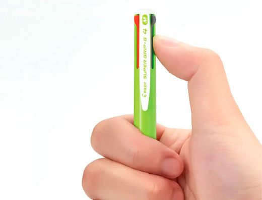 Boligrafo pilot supergrip g 4 colores retractil sujecion de caucho tinta base de aceite cuerpo color verde