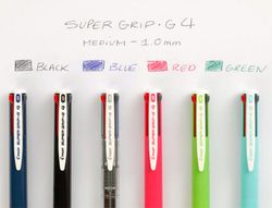 Boligrafo pilot supergrip g 4 colores retractil sujecion de caucho tinta base de aceite cuerpo color verde