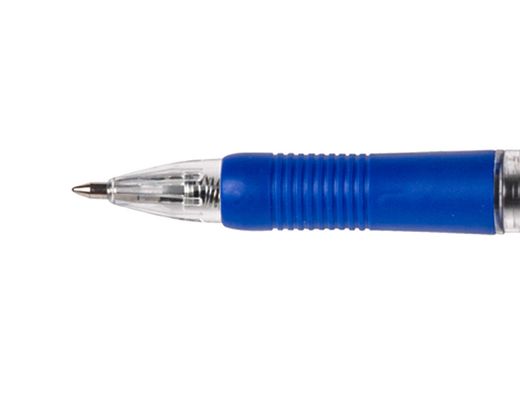 Boligrafo Q-Connect Azul Retractil -Con Sujecion de Caucho