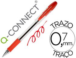 Boligrafo Q-Connect Delta Rojo -Sujecion de Caucho -Con Capuchon
