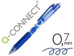 Boligrafo q-connect retractil borrable 0,7 mm color azul