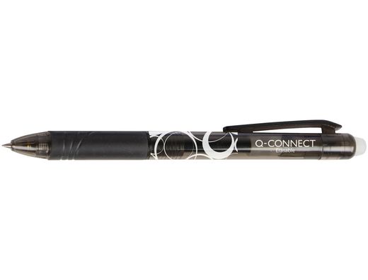 Boligrafo q-connect retractil borrable 0,7 mm color negro