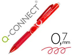 Boligrafo q-connect retractil borrable 0,7 mm color rojo
