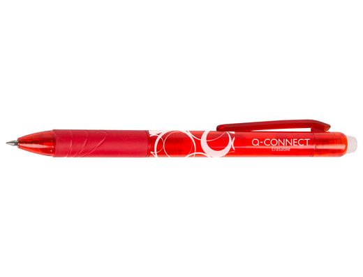 Boligrafo q-connect retractil borrable 0,7 mm color rojo