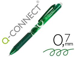 Boligrafo q-connect retractil borrable 0,7 mm color verde