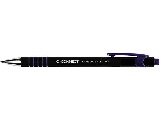 Boligrafo q-connect retractil con grip 0,7 mm color azul
