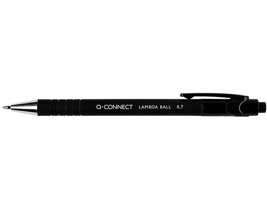 Boligrafo q-connect retractil con grip 0,7 mm color negro