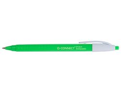 Boligrafo q-connect retractil kf14625 biodegradable verde tinta azul