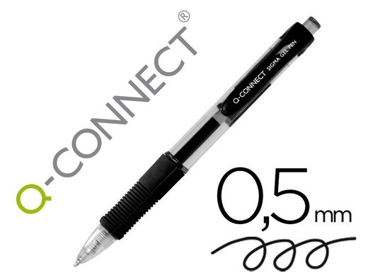 Boligrafo q-connect sigma retractil 0,5 mm color negro