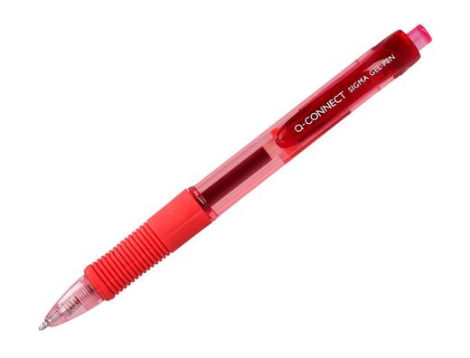 Boligrafo q-connect sigma retractil 0,5 mm color rojo