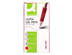 Boligrafo q-connect sigma retractil 0,5 mm color rojo