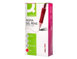 Boligrafo q-connect sigma retractil 0,5 mm color rojo