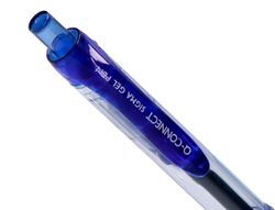 Boligrafo q-connect sigma retractil con sujecion de caucho tinta gel 0,5 mm color azul