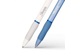 Boligrafo sharpie fashion retractil tinta gel azul 0,7 mm color azul hielo y blanco