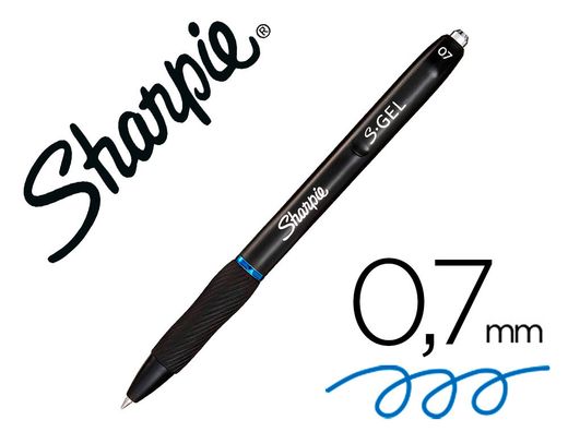 Boligrafo sharpie retractil tinta gel punta 0,7 mm color azul