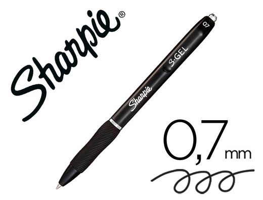 Boligrafo sharpie retractil tinta gel punta 0,7 mm color negro