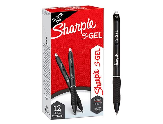 Boligrafo sharpie retractil tinta gel punta 0,7 mm color negro