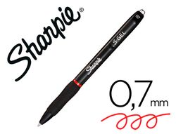 Boligrafo sharpie retractil tinta gel punta 0,7 mm color rojo
