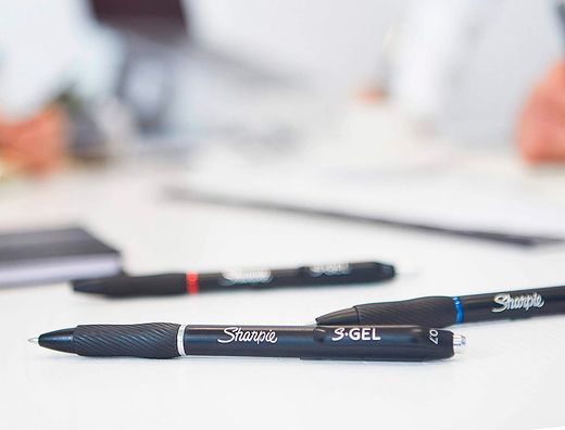 Boligrafo sharpie retractil tinta gel punta 0,7 mm color rojo